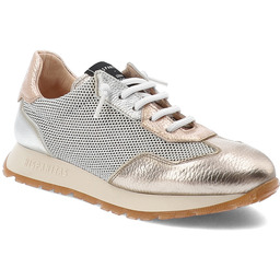Hispanitas Biało-Złote Sneakersy Modne Obuwie Damskie