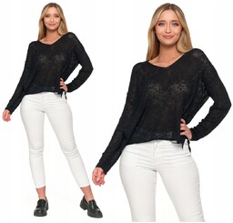 Sweter Damski Cienki Luźny Ażurowy Wygodny Lekki Stylowy