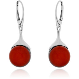 Srebrne kolczyki z bursztynem bigiel pr. 925