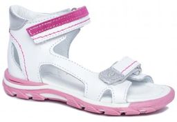 EMEL E2639-10 sandałki sandały dziewczęce - biało różowe