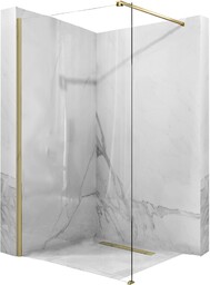 Złota szczotkowana ścianka prysznicowa walk-in 110 cm Aero