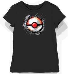 Koszulka damska czarna z motywem kuli Pokémon M