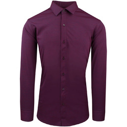 Męska Koszula z Dzianinowej Tkaniny - Krój Taliowany