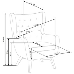 Fotel wypoczynkowy tapicerowany bordowy Marvel