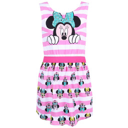 Różowo-biała sukienka w paski Myszka Minnie DISNEY 8