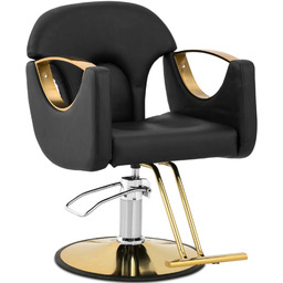 Fotel fryzjerski barberski z podnóżkiem BARTON - czarny