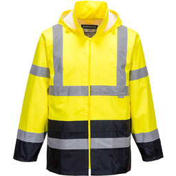 PORTWEST H443 KLASYCZNA KURTKA PRZECIWDESZCZOWA OSTRZEGAWCZA ; ŻÓŁTY/GRANATOWY