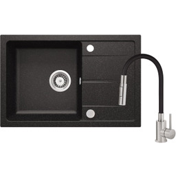 Deante ZRD2113 Granitowy + bateria BOCB740 Granitowy Zlewozmywak