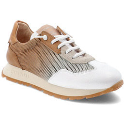 Hispanitas Biało-Brązowe Sneakersy Stylowe Wygodne Obuwie Damskie