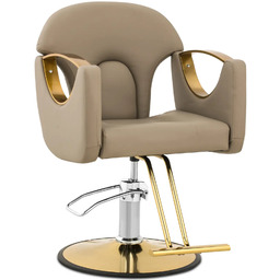 Fotel fryzjerski barberski z podnóżkiem BARTON - beżowy