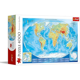 Trefl Wielka Mapa Fizyczna Świata Puzzle 4000 Elementów