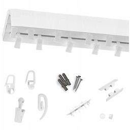 Karnisz sufitowy z osłoną Szyna sufitowa podwójny Pcv