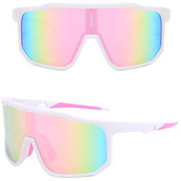 Stylion Sportowe okulary przeciwsłoneczne lustrzane STS-02D biały/róż ze