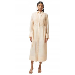 Karen Millen Beżowa Sukienka Midi Koszulowa dla Niskich