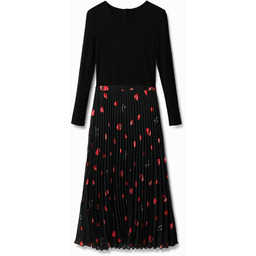 Dopasowana sukienka dwuczęściowa midi