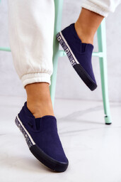 Damskie Tenisówki Slip-on Big Star HH274011 Granatowe-37