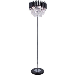 Lampa podłogowa czarna z kryształami 4-punktowa 6260/4F 8C