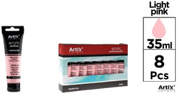 Farba akrylowa jasnoróżowa 35ml (8szt) - Artix