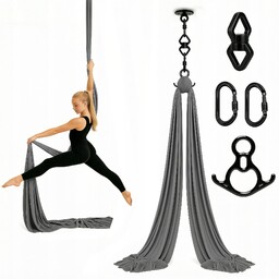 Szarfa akrobatyczna aerial silk 8 m Ciemnoszara