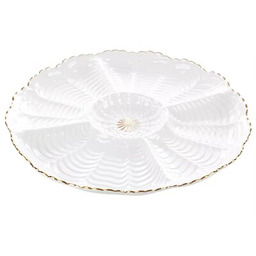 EUROFIRANY Patera Gaia 28 x 3 cm Kremowo-złoty