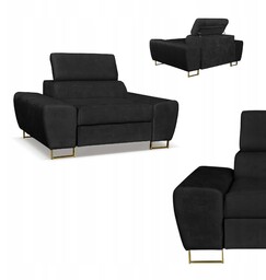 Fotel wypoczynkowy Bosso salon Family meble czarny welur