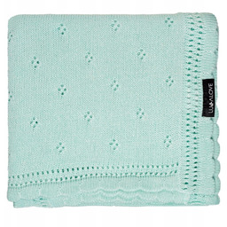 Lullalove Kocyk ażurowy bambusowy Daisy Mięta 80x100