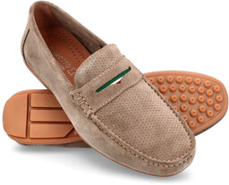 Lekkie mokasyny ze skóry - PARROTTO WB09-4102-M1 BRĄZOWE