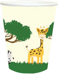 Kubeczki urodzinowe Safari - 250 ml - 6