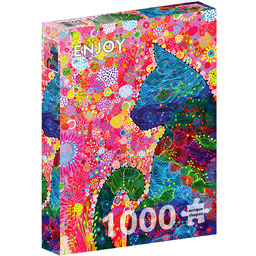 Enjoy, Puzzle Kolorowy kot, 1000 el.