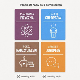 Naklejki na drzwi sal szkolnych system oznaczeń 30