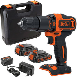 Akumulatorowa Wiertarko-wkrętarka Black+Decker 18V Li-Ion, 2x1,5Ah