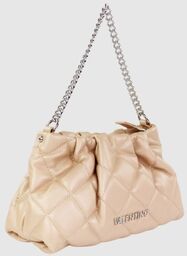 VALENTINO Marszczona pikowana beżowa torebka ocarina recycle pochette