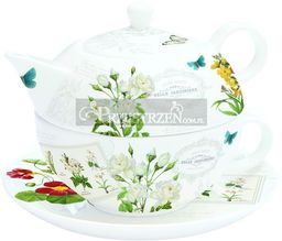 PORCELANOWA FILIŻANKA I CZAJNICZEK DO HERBATY - Natural