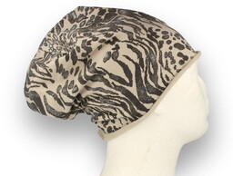 Czapka damska Beanie włoska cienka smerfetka bawełna beżowa