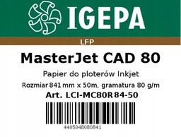 Papier w roli do plotera Cad 80g/m 841x50