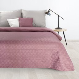 Eurofirany Narzuta dekoracyjna 220x240 Boni 3 różowa geometryczna