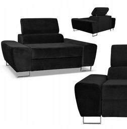 Fotel wypoczynkowy Bosso salon Family meble czarny welur