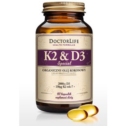 DOCTOR LIFE_K2 & D3 organiczny olej kokosowy 130ug