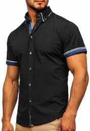 Koszula męska z krótkim rękawem czarna Bolf 2911-1