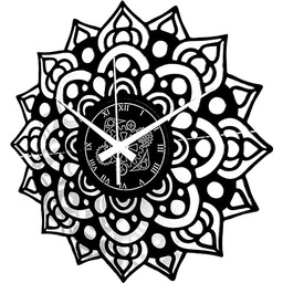 Instant Karma Clocks Winylowy zegar ścienny, mandala kwiaty