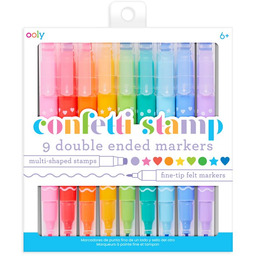 Dwustronne flamastry ze stempelkami - Confetti Stamp