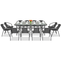Metalowe meble ogrodowe Modena/Bergamo dla 12 osób