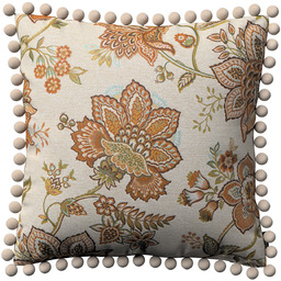 Poszewka Wera na poduszkę, beżowe kwiaty, 45 x