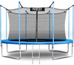 Trampolina ogrodowa, siatka wewnętrzna i drabinka, 12ft, 374x250