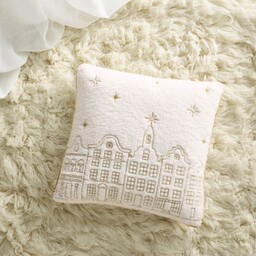 POSZEWKA ŚWIĄTECZNA SNOWY - BIAŁA 45x45