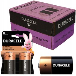 Mocne Typ D Baterie Duracell R20 Alkaliczne 10