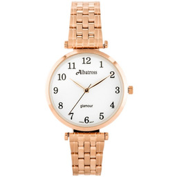 ZEGAREK DAMSKI ALBATROSS Glamour ABBB97 (za537c) rose gold/white