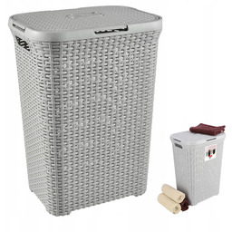 Kosz Na Pranie Bieliznę 60L Curver Jasny Szary