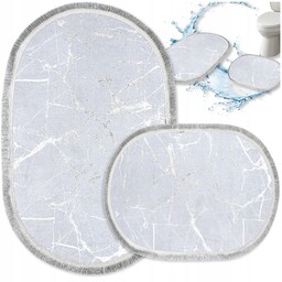 Dywaniki Łazienkowe Komplet 2 Cz Antypoślizgowe 60x100 Szary