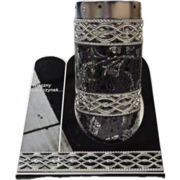 Znicz witraż akryl SZKA1 25 cm czarno-srebrny Ilumini